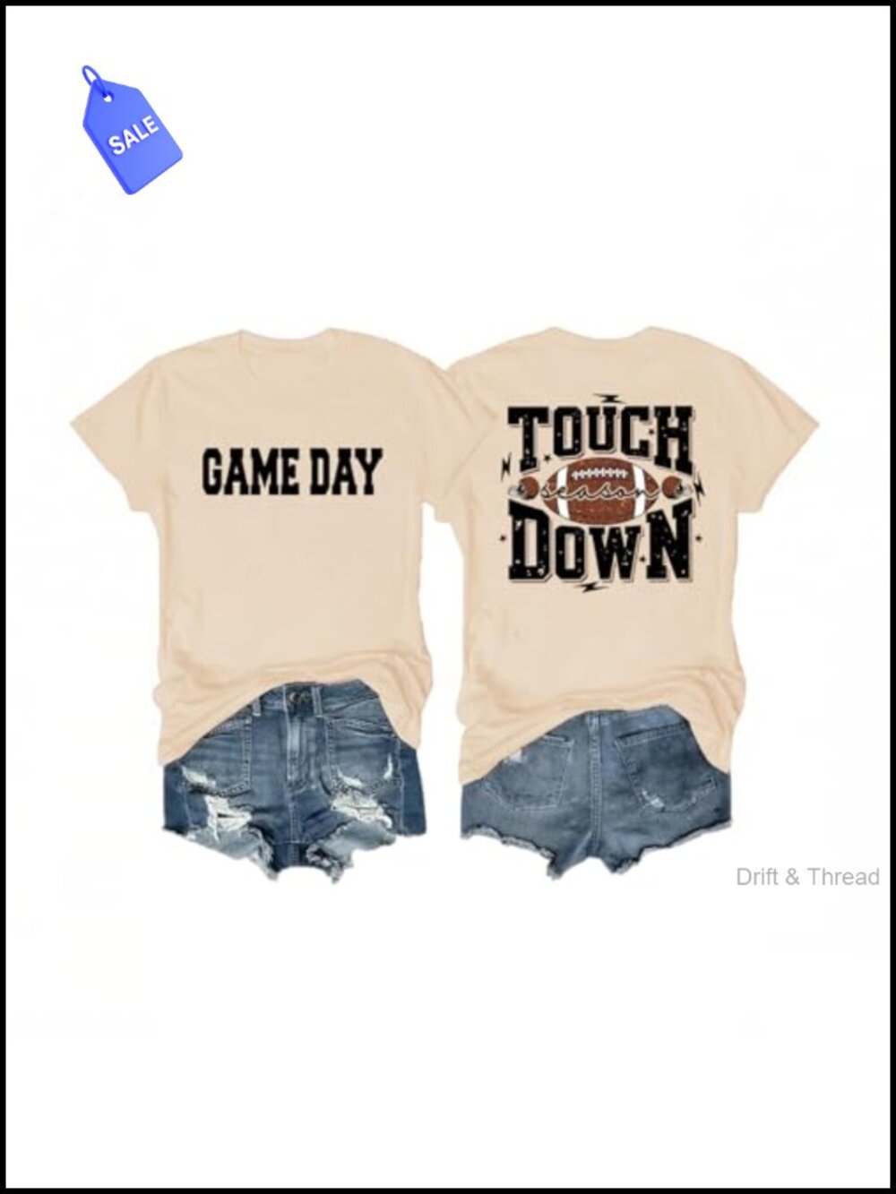 cotton polyester blend crew neck short sleeve graphic tee game day top